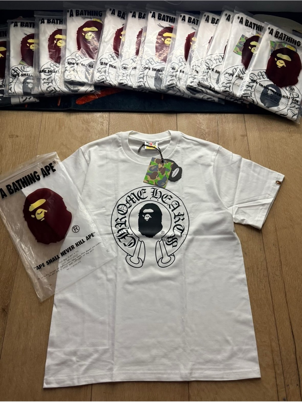 Chrome Hearts x A Bathing Ape White Graphic Tee
